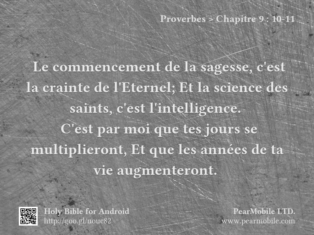 Proverbes, Chapitre 9:10-11